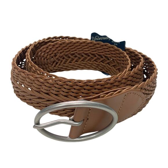 New Universal Thread Womens Large Brown Braided Bonded Leather Fashion Belt - Picture 1 of 3